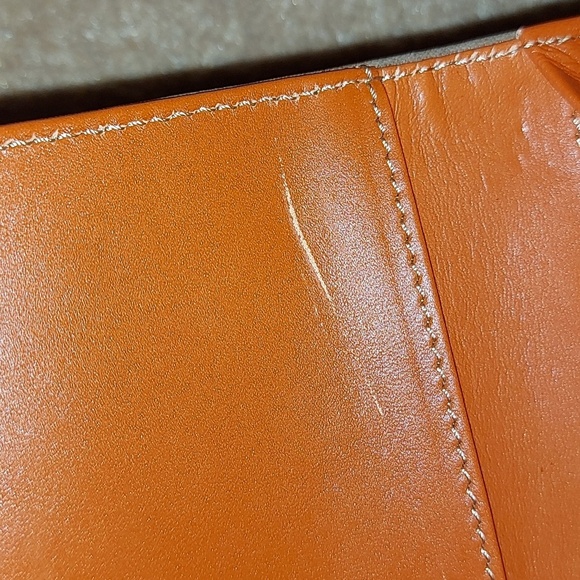 Brown and Orange Studded Leather Wallet - Picture 4 of 4